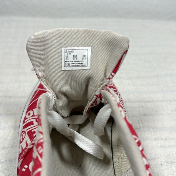 Vans off the wall red and white print youth 3 - Picture 5 of 5